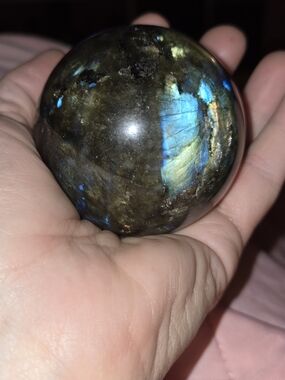 Labradorite Crystal Sphere with Blue Flash 2.5 Inch